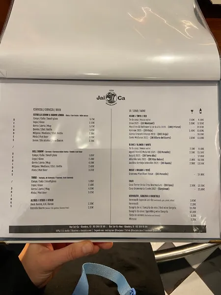 menu 1 of Bar jai-ca