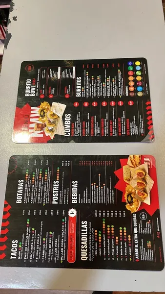 menu 2 of No Mames Wey Málaga