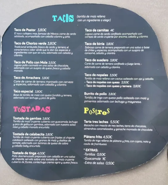 menu 0 of Tepito Cantina
