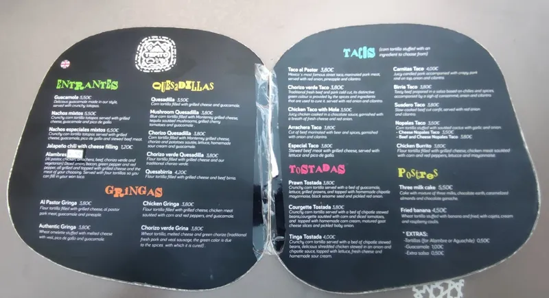 menu 1 of Tepito Cantina