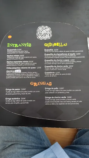 menu 2 of Tepito Cantina