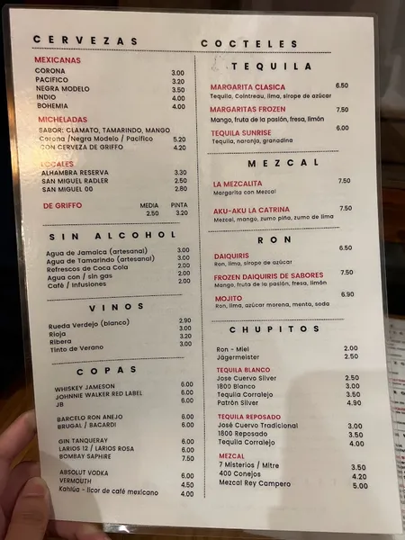 menu 2 of La Catrina - Cervecería y Tapas Mexicanas