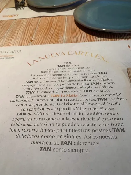 menu 0 of La Mafia se sienta a la mesa