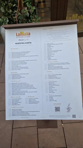 menu 1 of La Mafia se sienta a la mesa