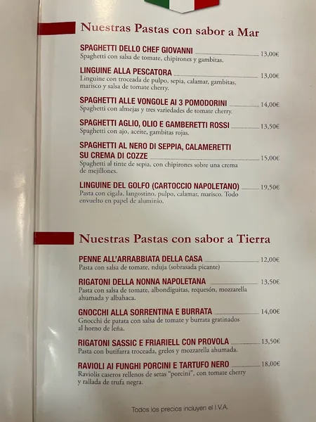 menu 2 of IL Golfo Di Napoli SL