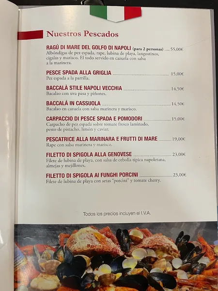 menu 1 of IL Golfo Di Napoli SL
