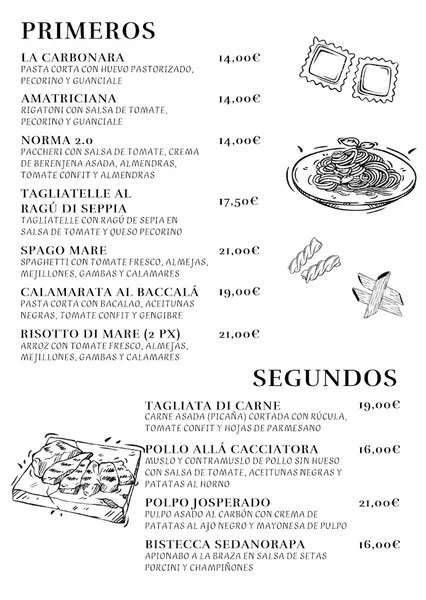 menu 1 of Restaurante PIANO B Food Experience