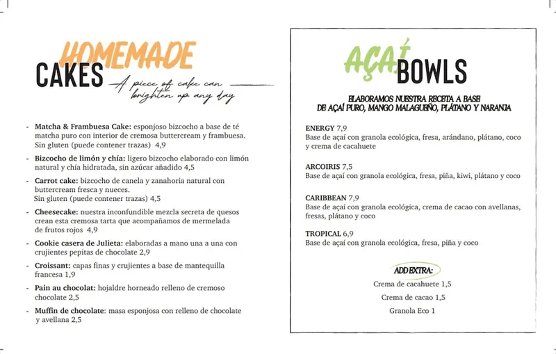 menu 1 of Julieta Coffee