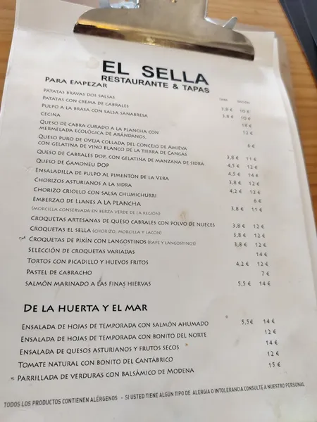 menu 0 of Restaurante El Sella Triana (Sevilla)