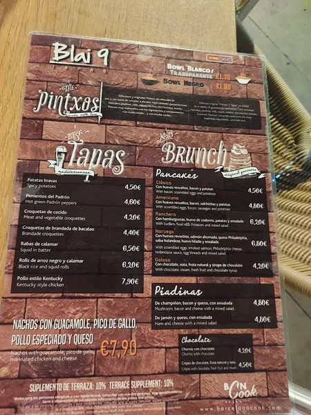 menu 2 of Blai 9