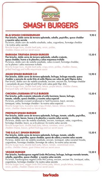 menu 0 of Barkada BCN