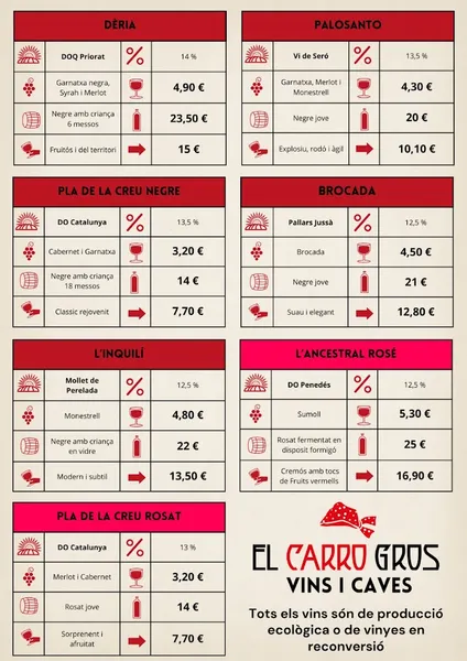 menu 1 of El Carro Gros