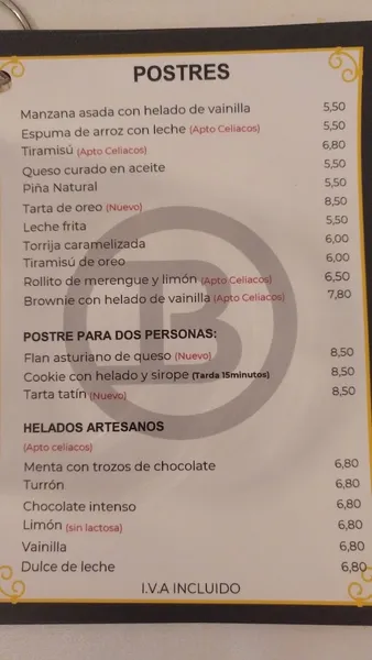 menu 1 of Bienmesabe Trafalgar