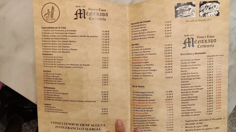 menu 2 of Méntrida