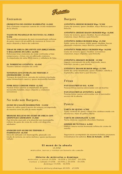 menu 0 of Antoñita