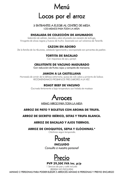 menu 0 of Restaurante El Cierzo