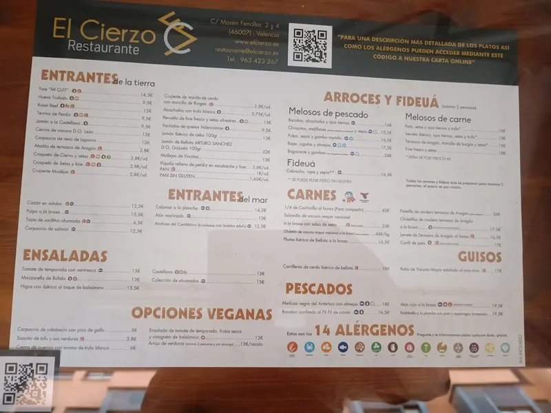 menu 1 of Restaurante El Cierzo