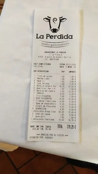 menu 1 of Restaurante Asador La Perdida Alcalá