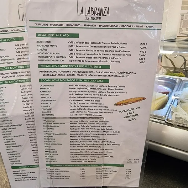 menu 0 of Restaurante Sidrería La Labranza