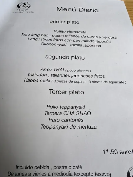 menu 0 of Gastrobar ICHIZU