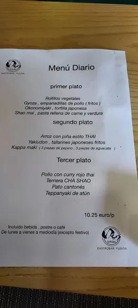 menu 1 of Gastrobar ICHIZU