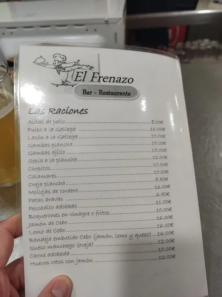 menu 1 of Bar El Frenazo