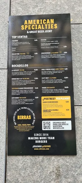 menu 2 of Chivuo's - Poblenou