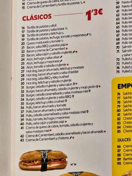 menu 2 of 100 Montaditos