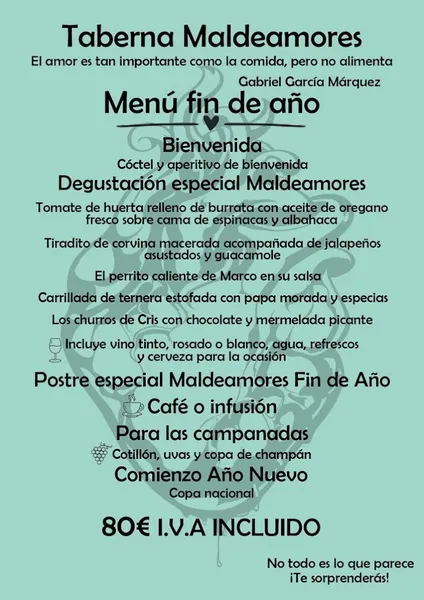 menu 1 of Taberna Maldeamores