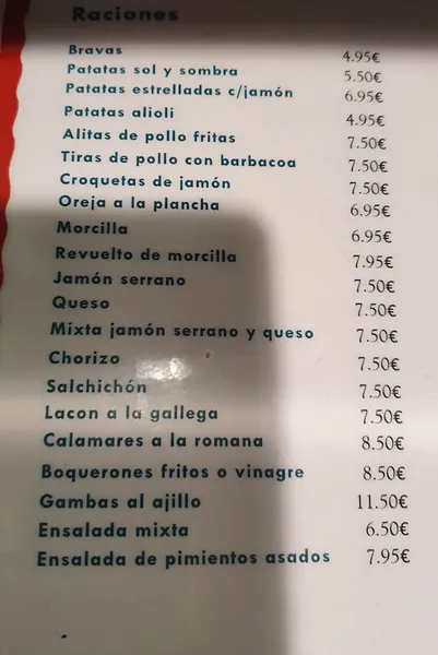 menu 0 of Cervecería Churruca