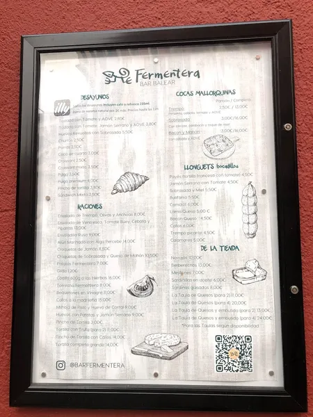 menu 1 of Fermentera