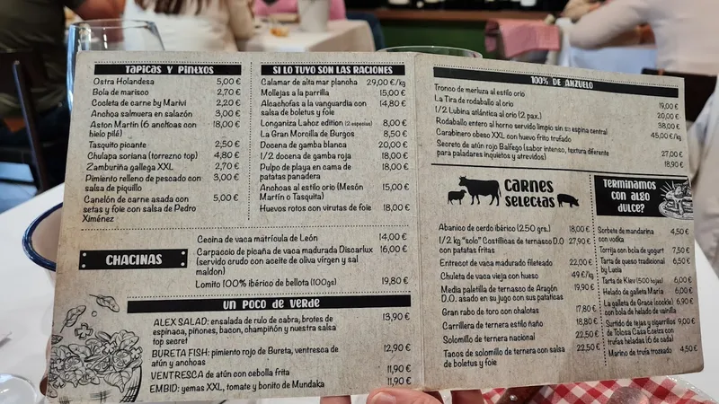 menu 0 of Mesón Martín
