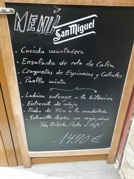 menu 1 of Taberna El Rincón de Sancho