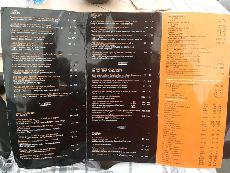 menu 0 of El Balcón de Malasaña