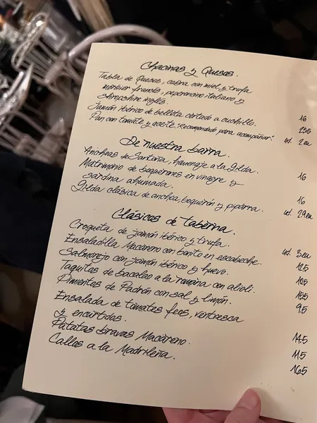 menu 2 of Casa Macareno