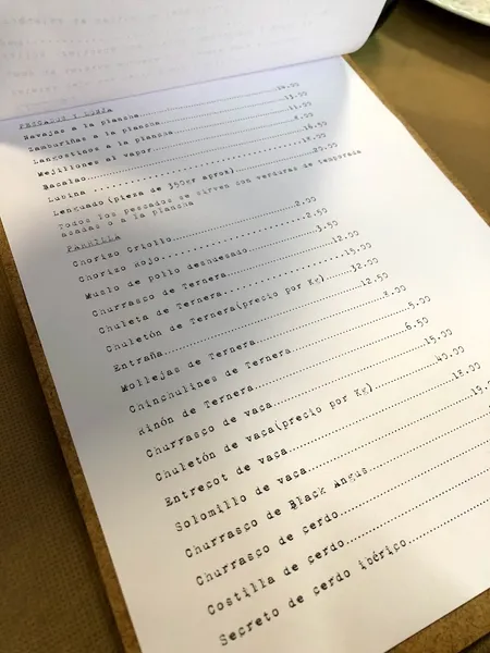 menu 2 of Asador La Cabaña