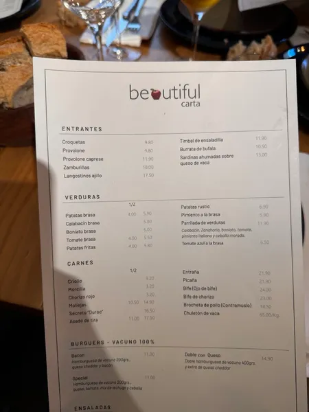 menu 0 of Beautiful parrilla