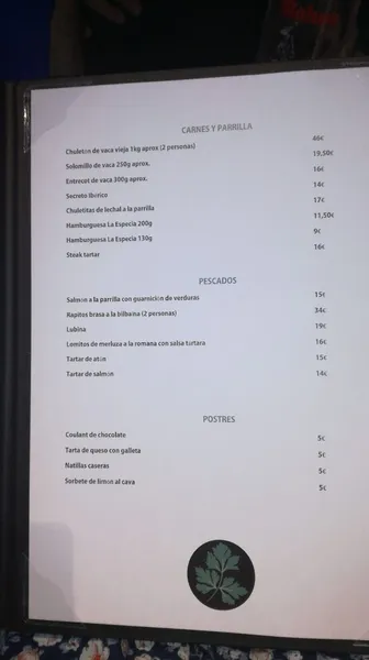 menu 2 of El Perejil Restaurante