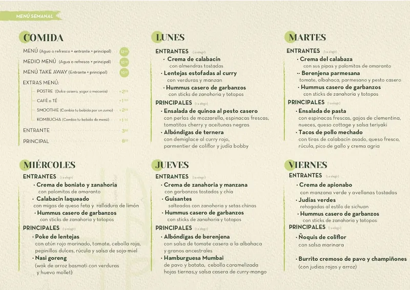 menu 0 of Restaurante Garten True Food - Real Food - Madrid - Comida Sana