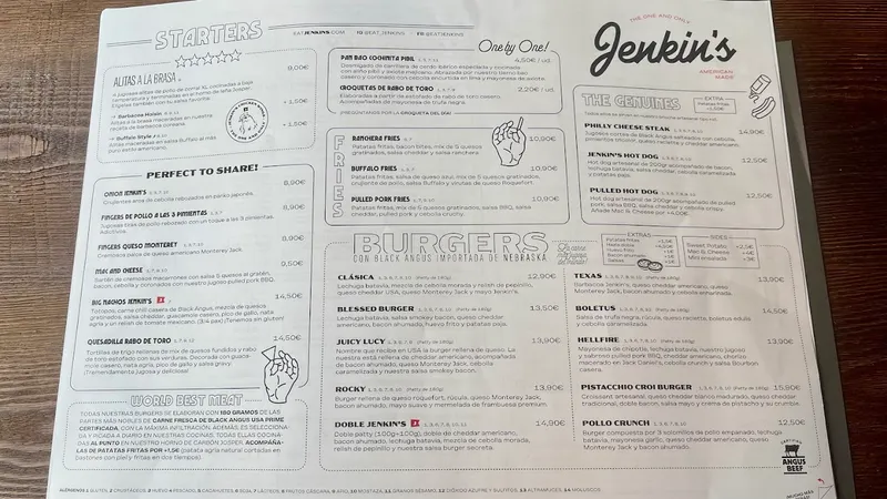menu 1 of Jenkin’s - Orense
