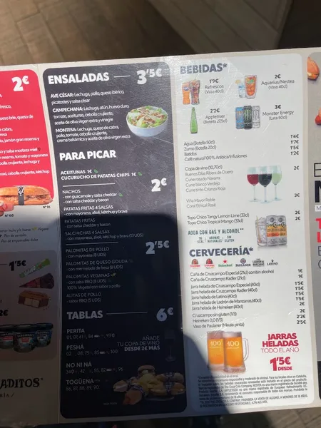 menu 2 of 100 montaditos