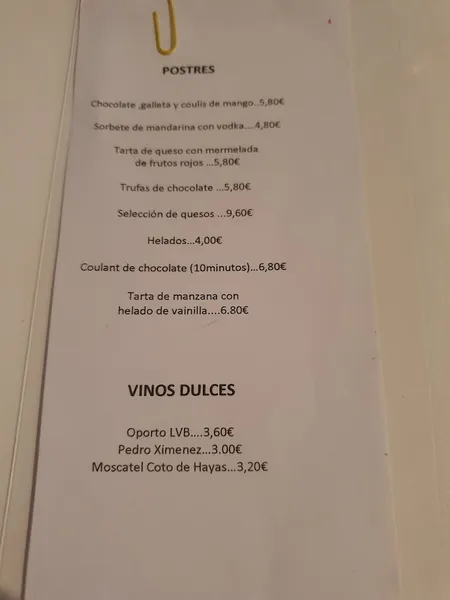menu 1 of La Scala
