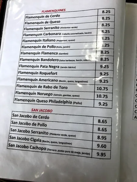 menu 1 of Restaurante La Cigala del Sur
