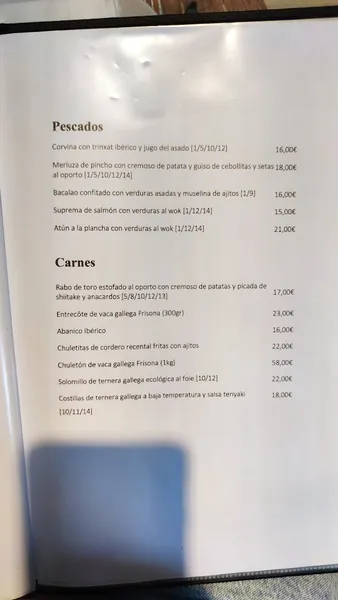 menu 2 of Tria Restaurant