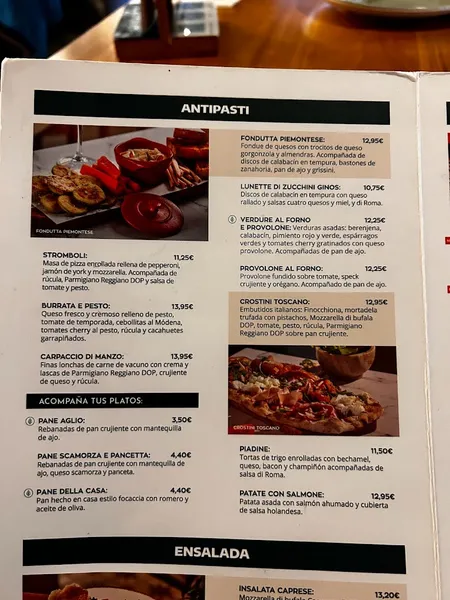 menu 2 of Ginos