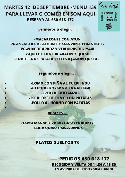 menu 1 of Som aqui comidas para llevar