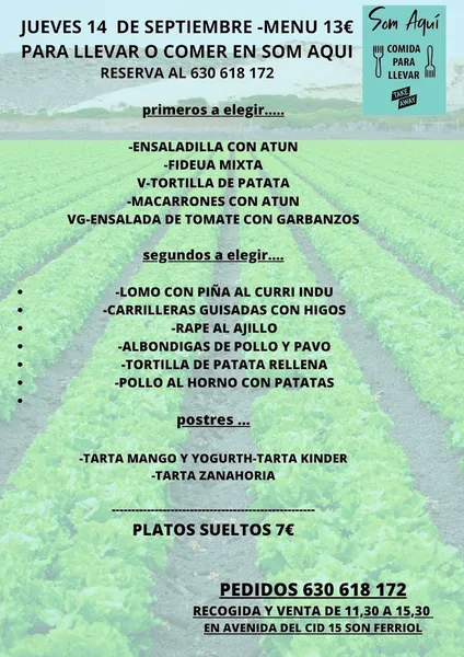 menu 2 of Som aqui comidas para llevar