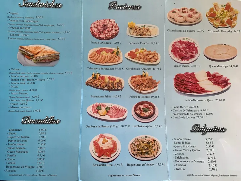 menu 1 of Trébol