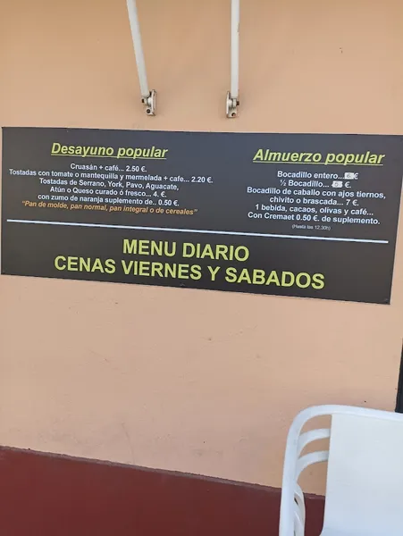menu 1 of Bar restaurante Serrania Campanar