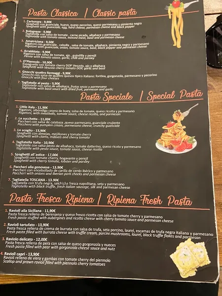 menu 1 of Restaurante Gusto